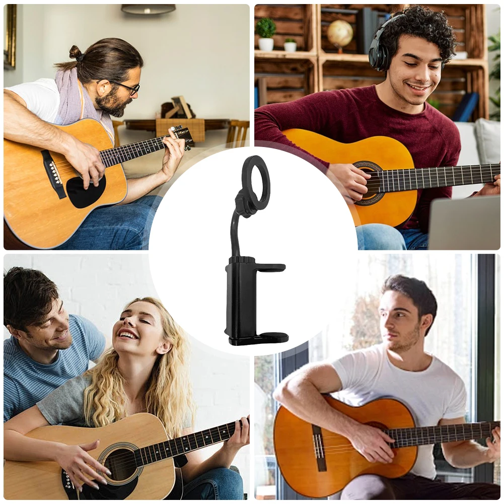 Магнитный держатель для телефона с гитарой, подставка для мобильного телефона, зажим для гитар толщиной 6–8,8 см/укулеле для прямой трансляции и видео без помощи рук