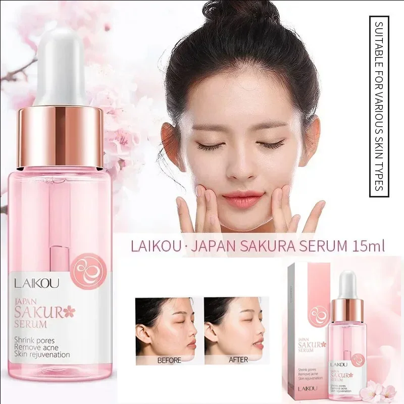 Laikou Serum Japan Sakura Essence Balance Fat Anti-Aging Hyaluronic Acid Pure Whitening Rejuvenation Skin Care Face Serum