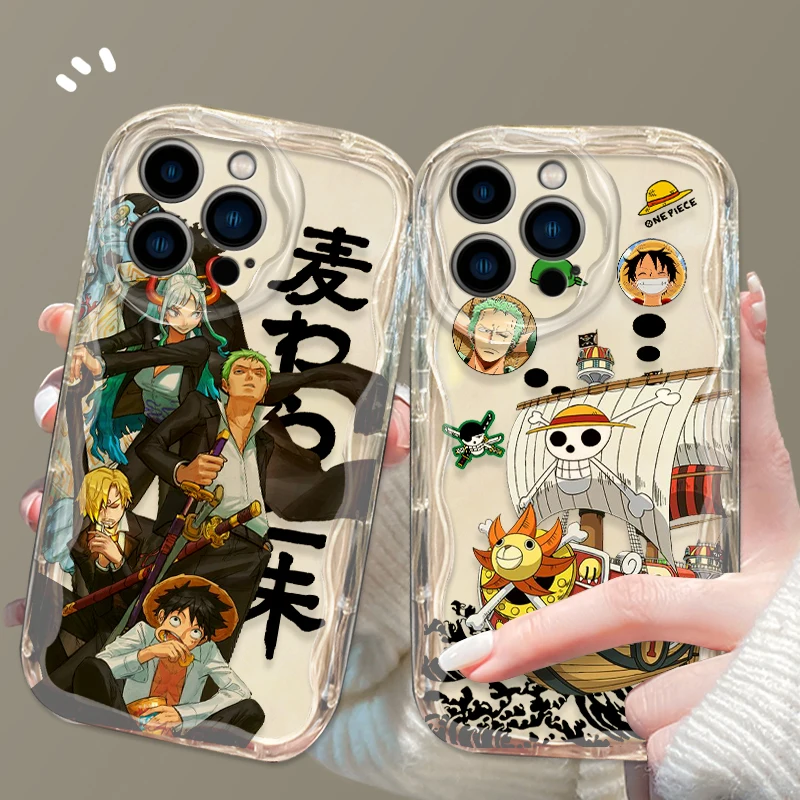 Cute O-one Pieces Cartoon Zoro For iPhone 15 14 13 12 11 Pro Max XS Max X XR 7 8 Plus 6S 5S  Silicon Wave Oil Phone Case