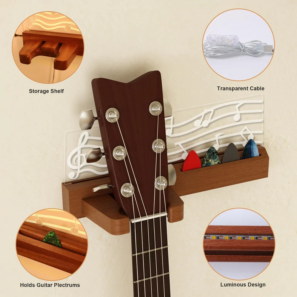 NALFI-String Swing Guitar Wall Mount Wall Mount Wood Hanger Guitar Holder Hook For Wall Gifts For Musicians Music Lovers Guitari