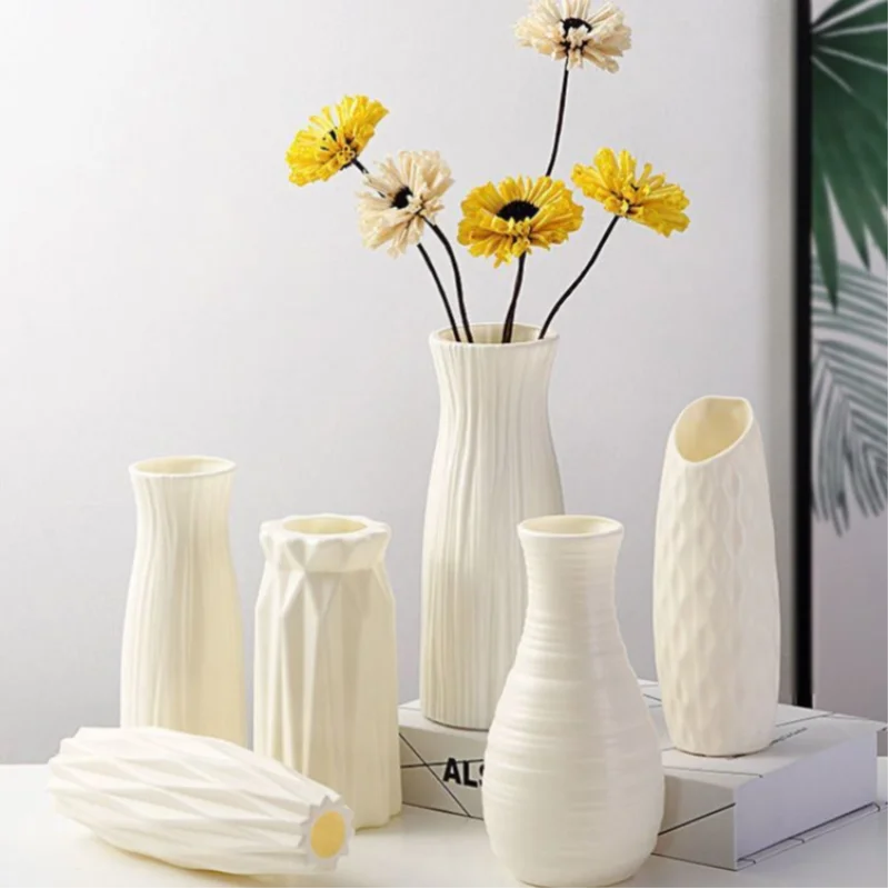 1pc Nordic Simulated Plastic Vase Simple Small Fresh Flower Pot Storage Bottle Modern Living Room Home Decorations Ornaments