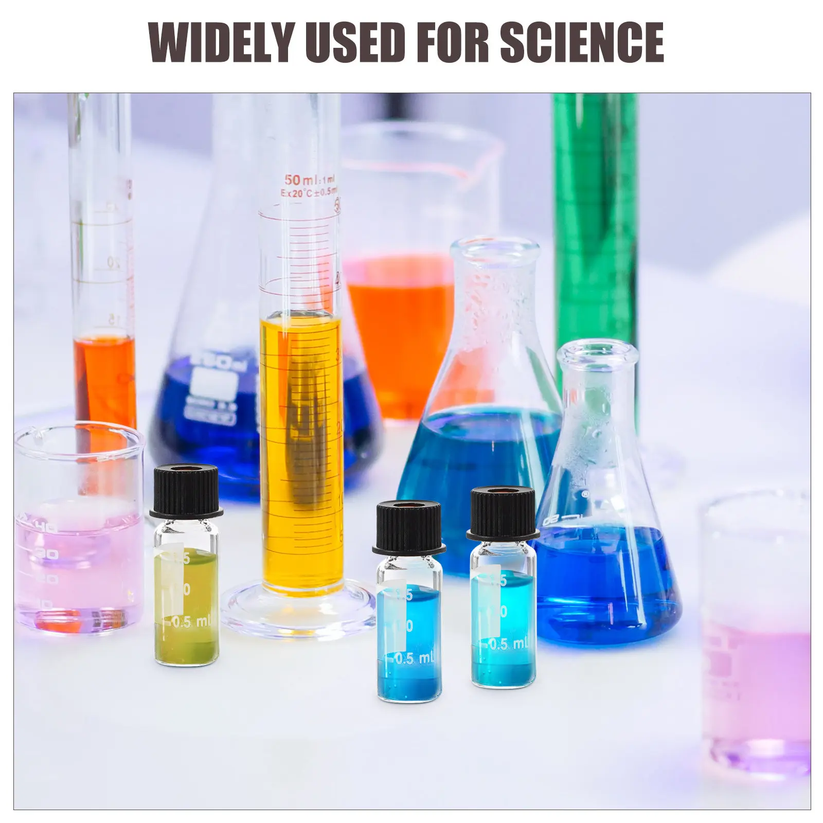 100Pcs Threaded Sample Vials 2Ml Screw Glass Bottles Transparent Sealing Storage Containers for Lab Pharmacy Cosmetics Essential