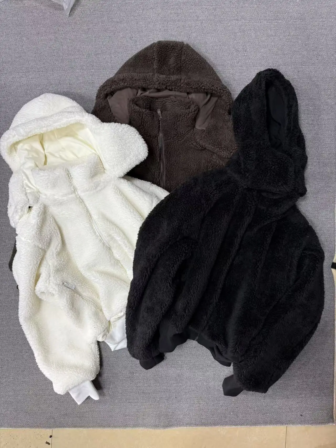 

A2O LOGO Ken Dou Cream Puff Lamb Wool Hooded Jacket Short Zipper Outerwear Stylish Casual Men's Fashion