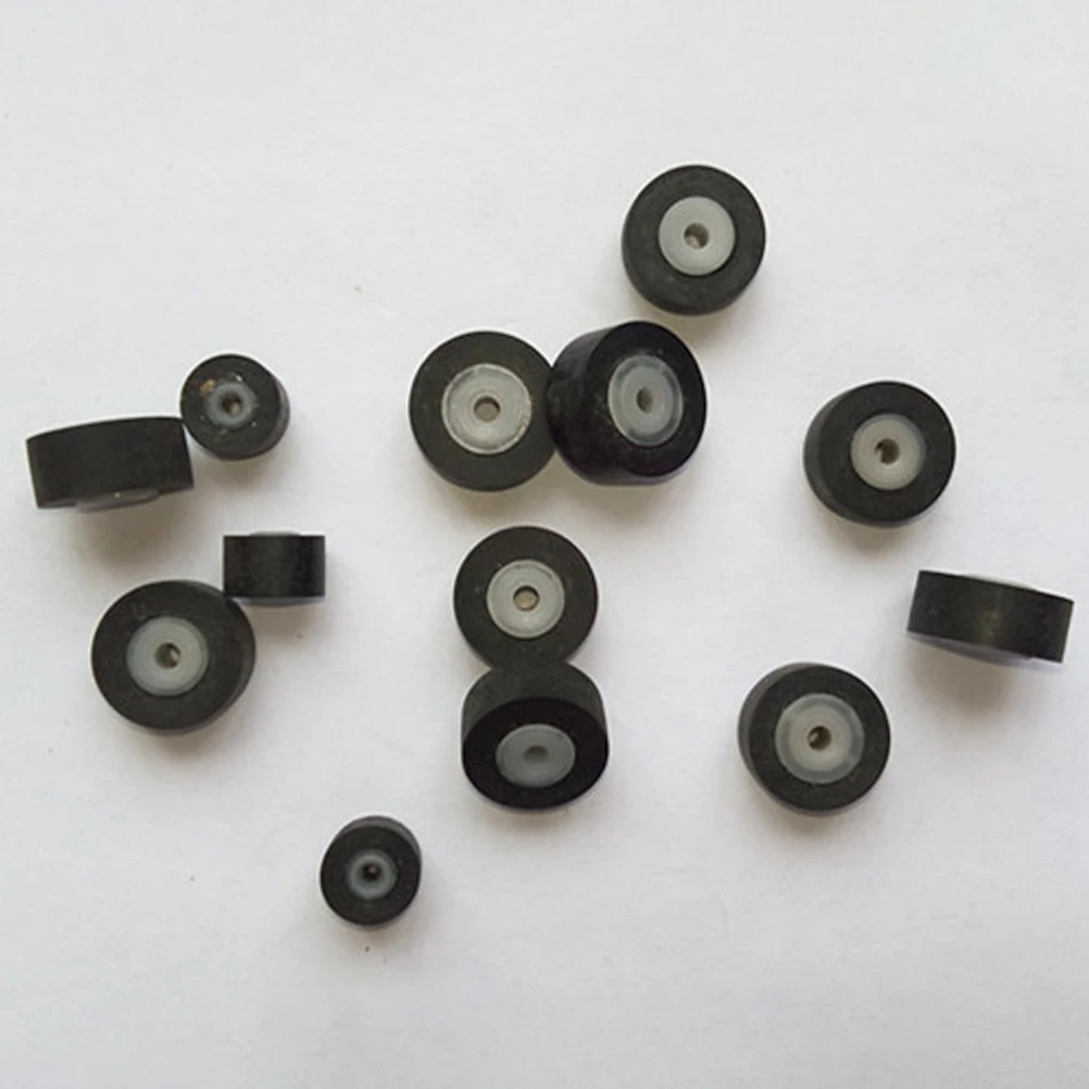 

2 Pcs Audio Recorder Cassette Machine Repair Pinch Roller VCR Black Plastic Maintenance