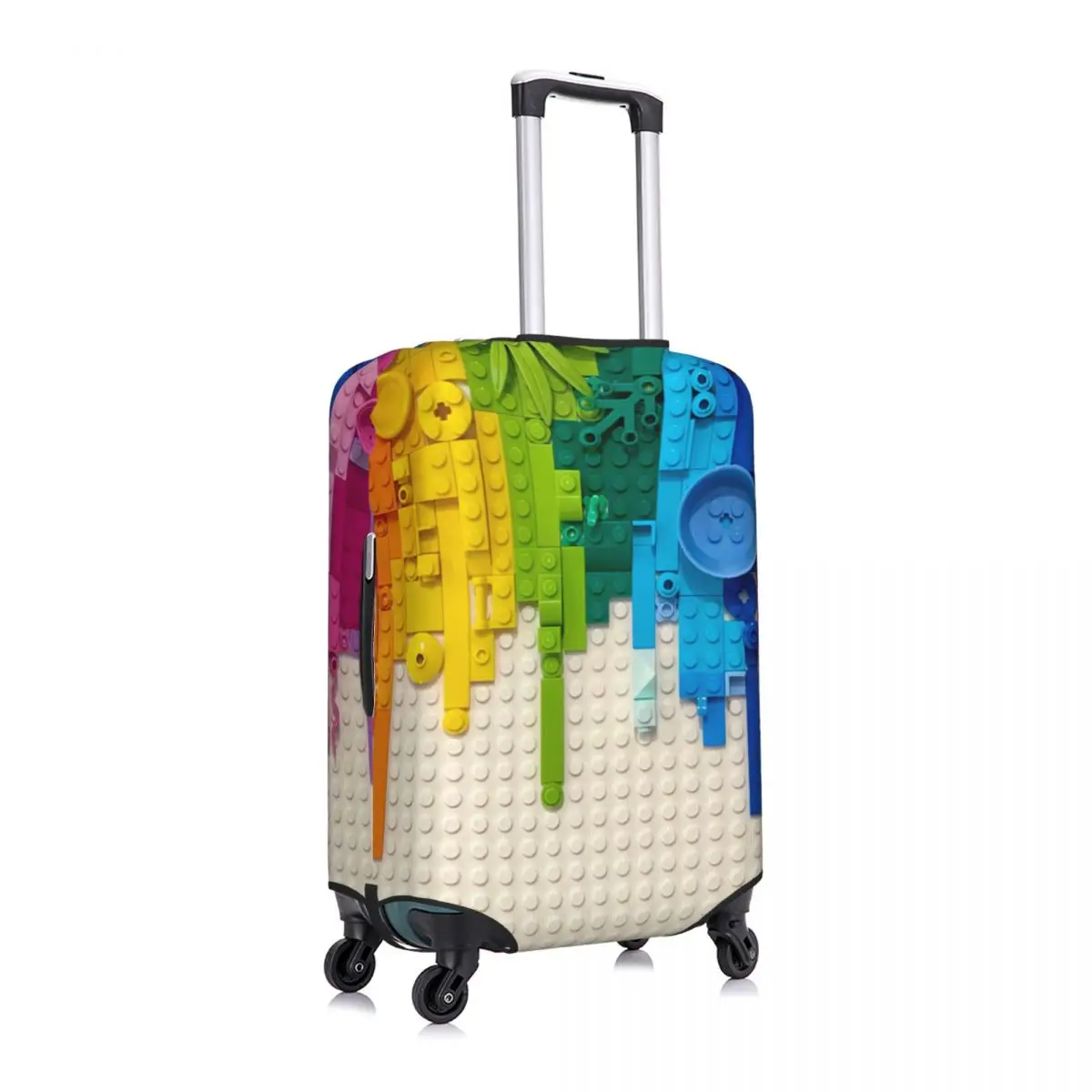 Building Blocks Rainbow Patern Luggage Cover Elastic Travel Suitcase Protective Covers Suit For 18-32 inch