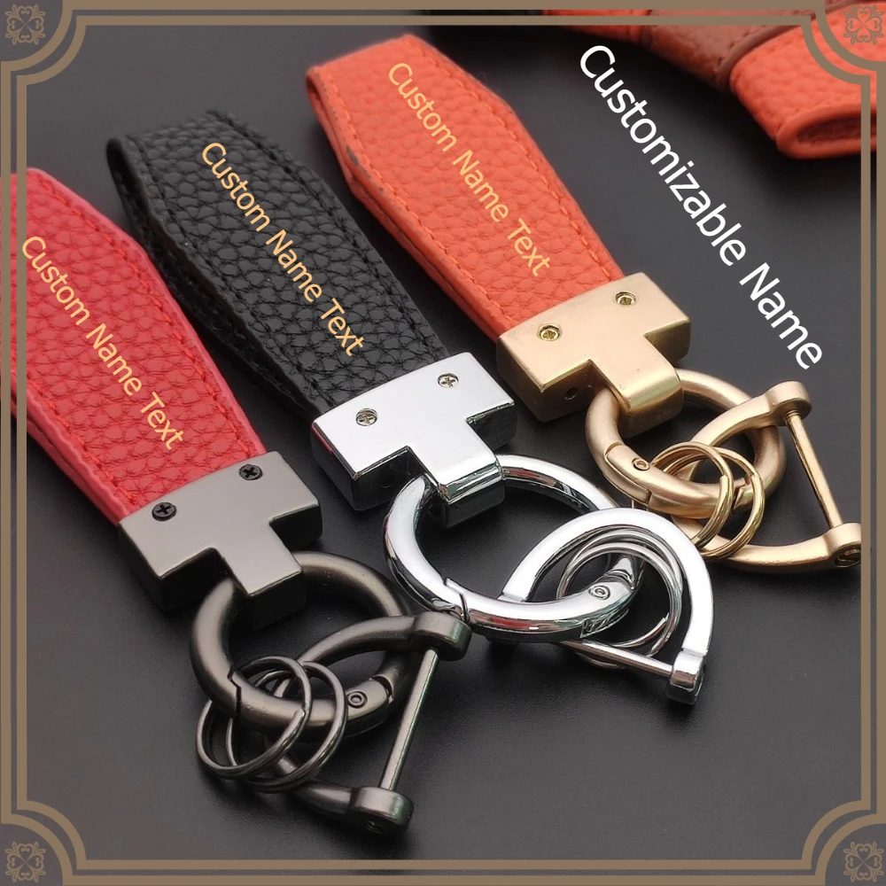 

Bag Keychain Man Keyring Leather Car Keychain Pendant With Anti Loss Spiral Pattern Keyring Spring Customizable Car Keychain