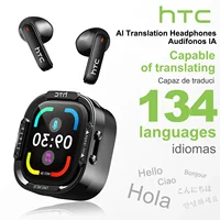 Audífonos Bluetooth V6.0 HTC NE70, Audífonos Inalámbricos con Pantalla Táctil Inteligente, Audífonos con Traductor IA, Audífonos para Juegos, Bajos HD
