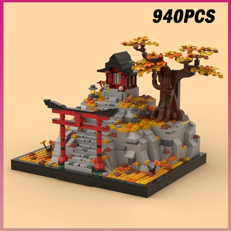 

940PCS MOC-241538 Mountain Shinto Shrine Architecture Model Building Blocks Creative Bricks Assembly Toy Children Kids Gift