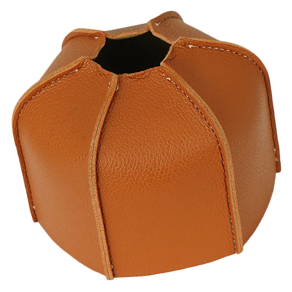 

1Pcs Gas Tank Protective Cover Brown Outdoor Camping PU Material Anti-Drop Gas Fuel Tank Cover Portable Storage Bag