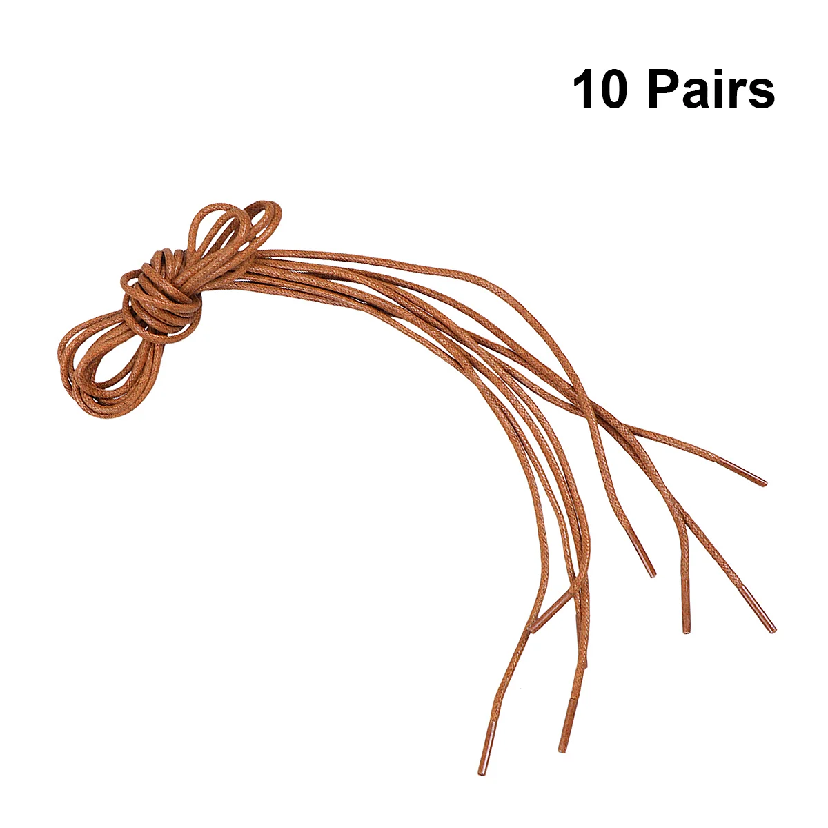 10 Pairs Round Waxed Shoe Laces Thin Shoelace Shoes Accessories for Dress Shoes Chukka (Yellow Brown)