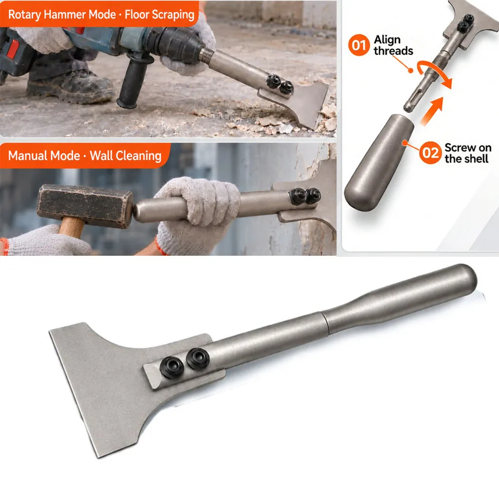 Professional Tiles Flooring Removal Tool For SDS Round Shank Electric Hammer Wide Scraper Blade Chisel For Glue Grout Demolition