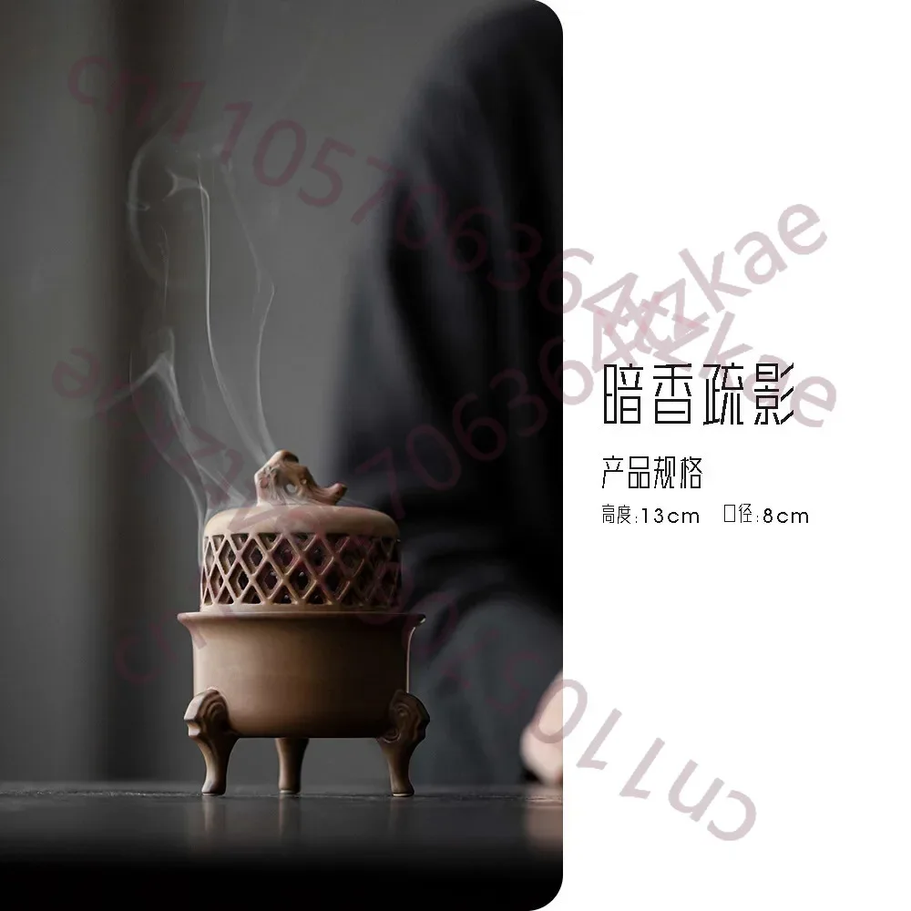 Dark Fragrance Three Legged Ceramic Incense Burner Path Aromatherapy Furnace Zen