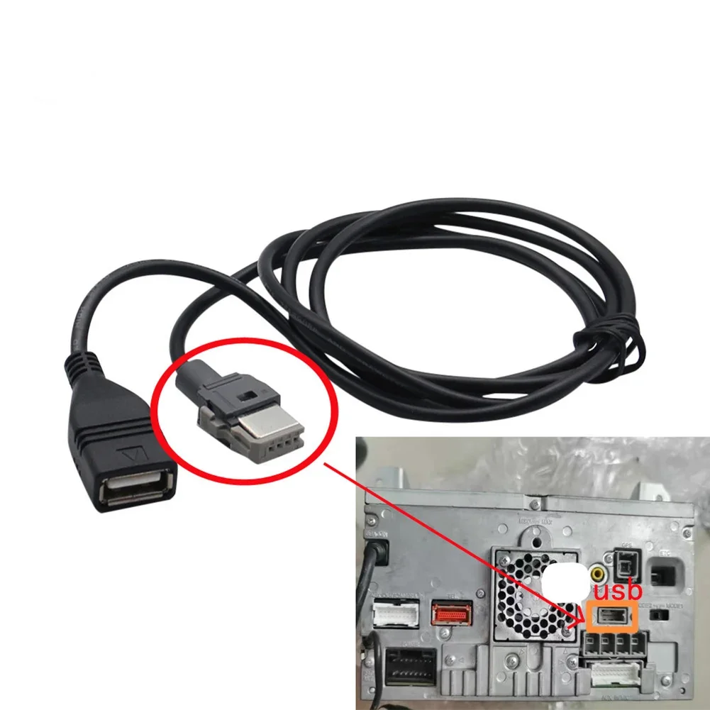 Head Unit USB Cable 4-Pin USB Cable In-car USB Connection 4-pin Connector Quick Installation Wear-resistant Adapter Cable