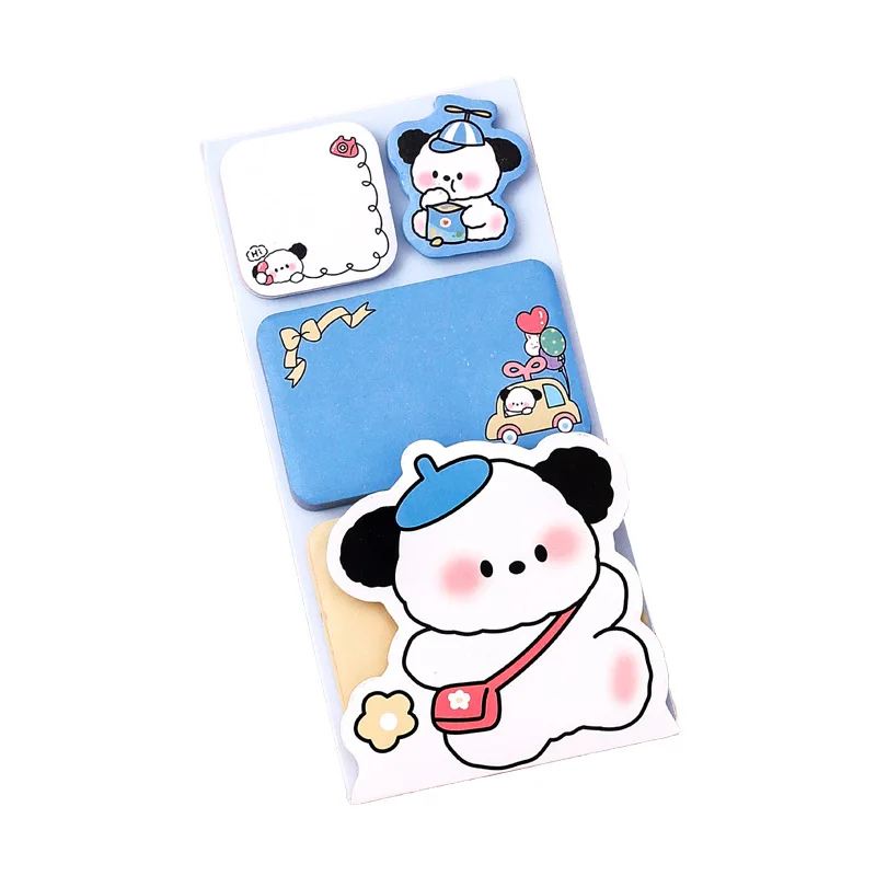 100 Sheets Cute Cartoon Animal Panda Rabbit Sticky Note Pads Self-Adhesive Memo Notepad School Office Supplies Planner