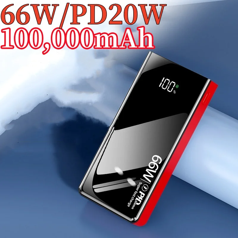 NEW 100000mAh Power Bank For Xiaomi PD20W Super Fast Charging Powerbank Portable Capacity Power Bank For iPhone Samsung Huawei