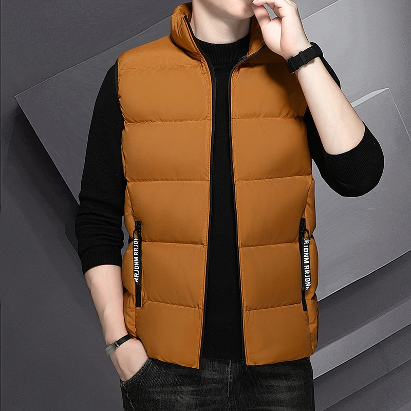 Casaco grosso à prova de frio masculino, roupa da moda, top para estudantes que combina tudo, estilo coreano, jaqueta acolchoada quente, colete casual, inverno