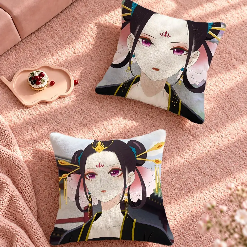 Anime Fantasy Raven Inner Palace Cushion Cover Cute Cartoon Throw Pillow Cover Soft Plush Cushion Cover Sofa Bedroom Home Decor