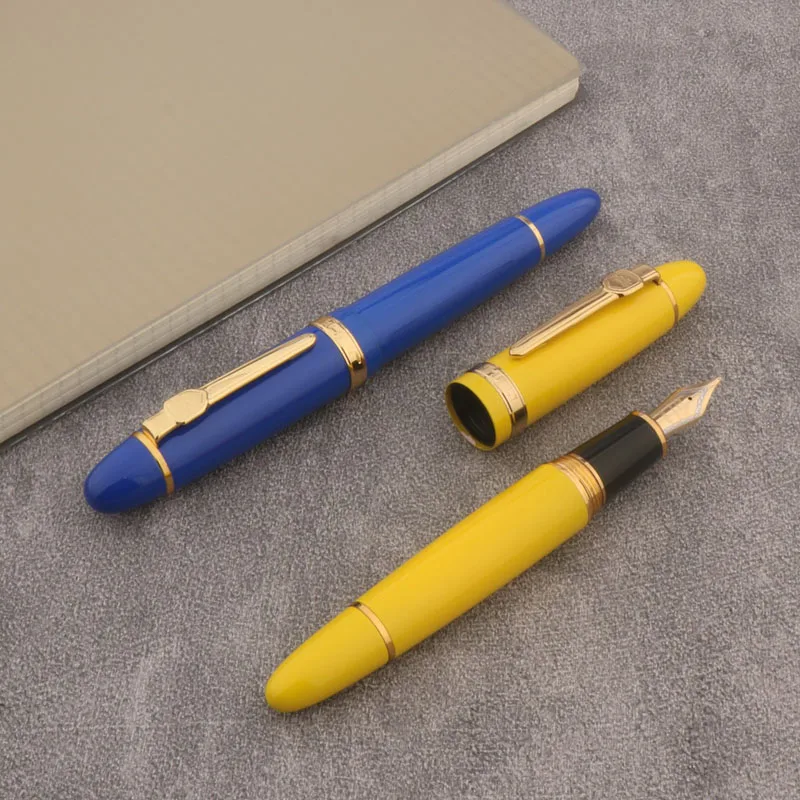 jinhao 159 METAL Fountain Pen spin Medium Nib GIFT Business Office Golden Ink Pens