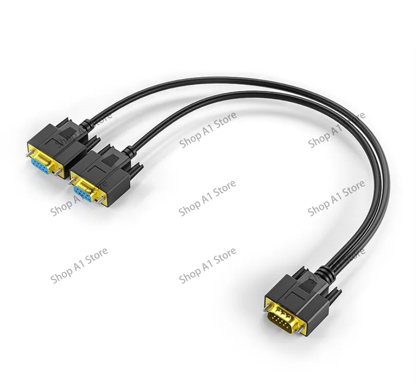 DB9 needle RS232COM port line One female head is divided into two male heads, one male and two female 0.5 meters