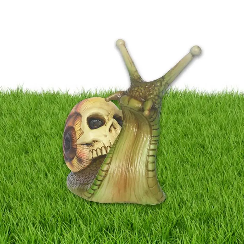 

Skeleton Snail Halloween Resin Crafts Outdoor Garden Statue Decor For Home Garden Patio Gothic Snail Skull Sculpture Decoration