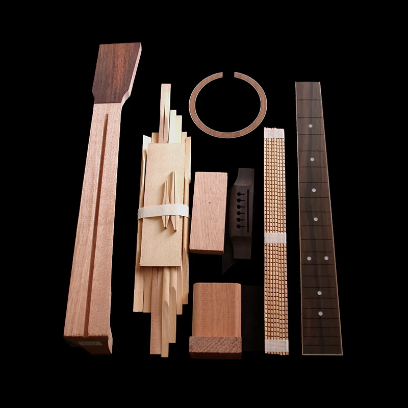 Akustikgitarren-Bausatz: Folk-Ballade Einzeln-Gitarren-Zubehörpaket mit Fichtenholz-Seitenwänden und Rückseite aus Sperrholz von HUATOOL – Detail 6