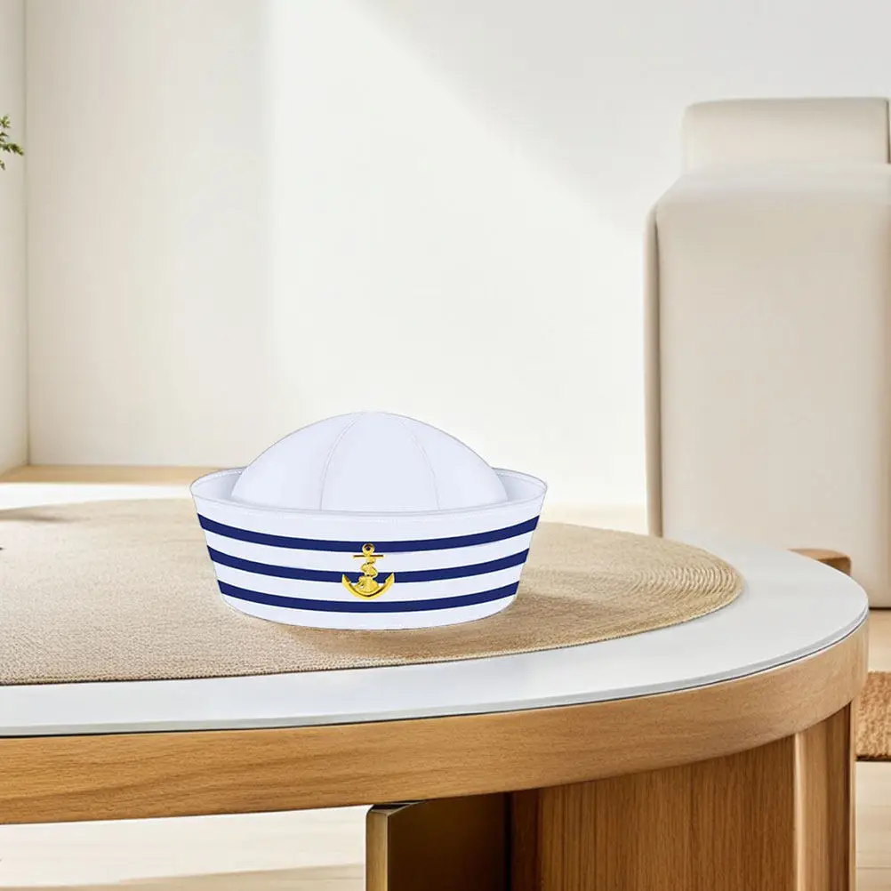 

1Set Blue White Captain Hat Sailor Costume Set Scarf Gloves Nautical Theme Party Cosplay Marine Outfit Accessories