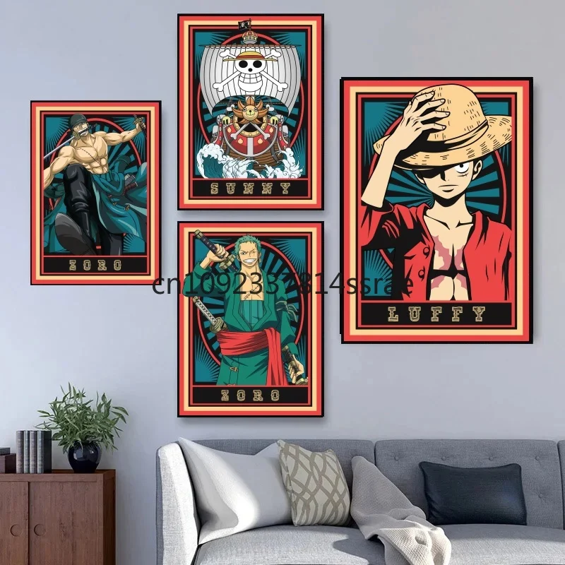 

Classic Anime One Piece Canvas Painting Character Luffy Poster Printing Mural Picture Home Office Wall Art Decoration Painting