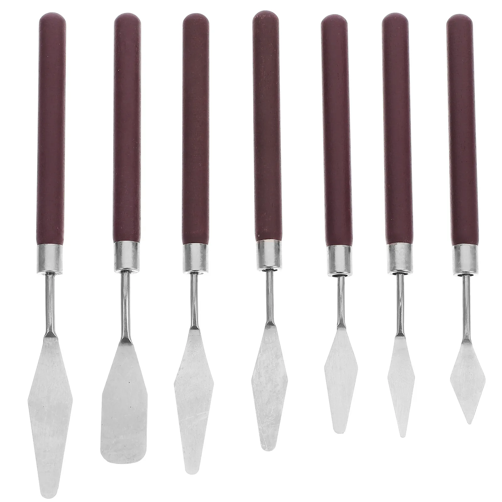 7Pcs Versatile Stainless Steel Palette Knives Set for Oil and Watercolor Painting Smooth Application Color Mixing Art Spatula