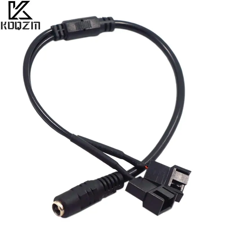 DC 5521 To 4Pin PWM 4 Pin 2 Way Computer PC Router Fan Power Adapter Cable 12V