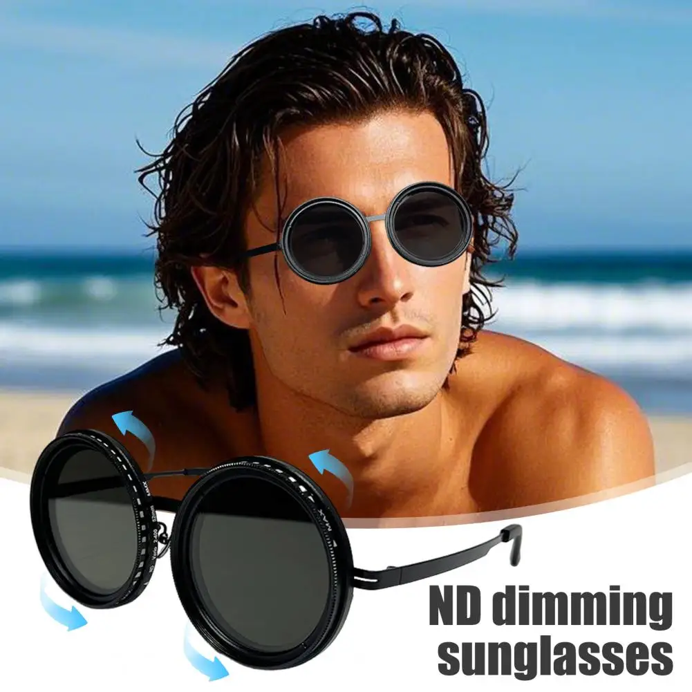 1-9 التروس قابل للتعديل تينت النظارات الشمسية للرجال المشي لمسافات طويلة النظارات الشمسية المستقطبة المستديرة ND تصفية العدسات UV400 نظارات الصيد Shady #5