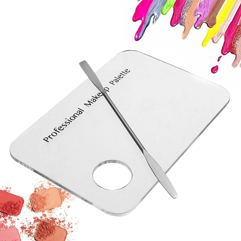 

Makeup Mixing Palette Acrylic Spatula Foundation Palette Stainless Steel Hands-free Nail Stamping Plates Make Up Accessories