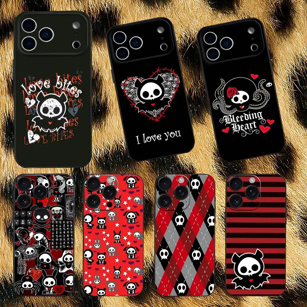 

Cute Skelanimals Bet Dog Phone Case For iPhone 17,16,15,14,13,12,11,Pro,XS,Max,XR,Plus,E,SE4,Mini Black Soft Cover