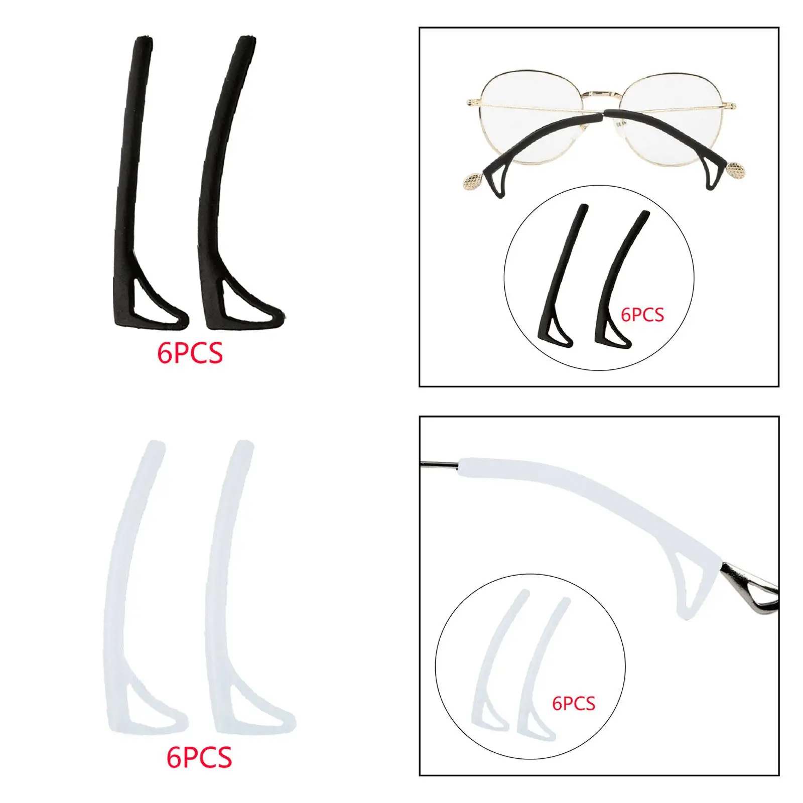 12 قطعة من مقابض الأذن النظارات وسادة الأذن للأطفال والكبار