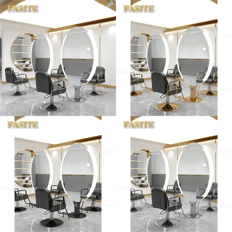 For Hair Floor Mirror Double Sided Perm Dyeing Barber Shop High End Full Length Standing Mirror Trendy Professional