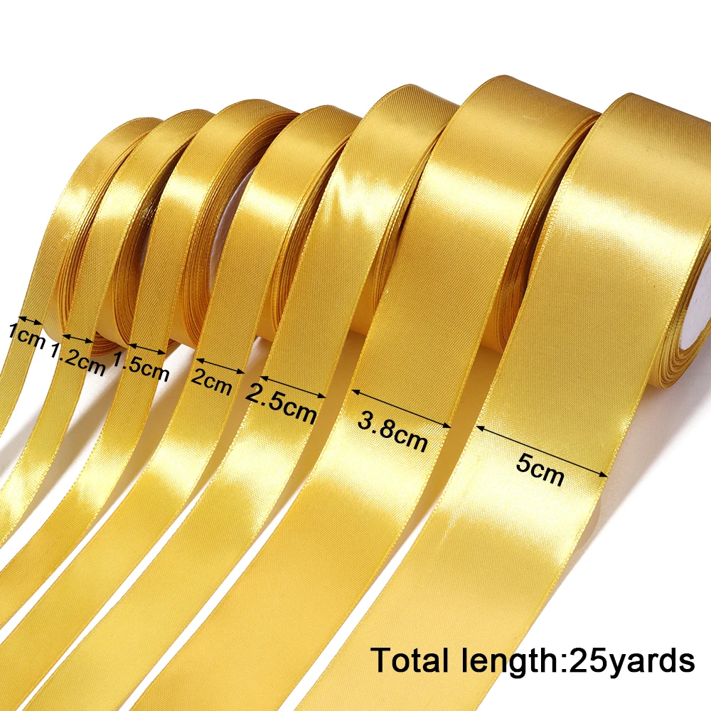 Gold Satin Ribbon 25yards 6mm  - đánh giá và giá Bridal Sash Ribbon