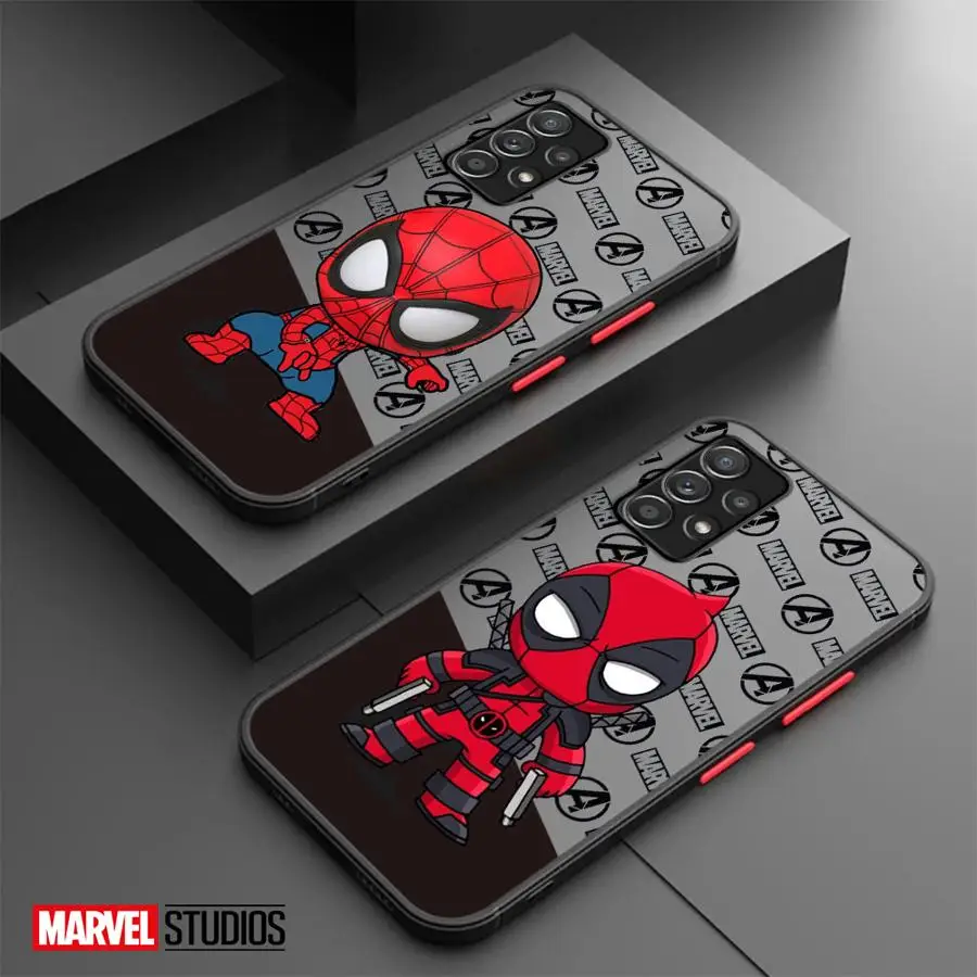 Marvel Cartoon Spider Man Phone Case for Samsung Galaxy A11 A42 A71 A04s A04e A03s Core A02s A50 A30 A70 A10 A20 Matte Clear