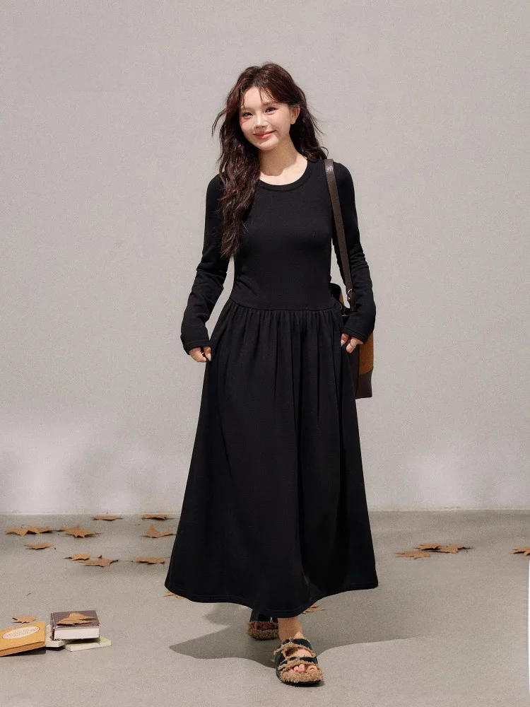 

Вязаная длинная юбка больших размеров Dr round Ne для похудения, длинная юбка с высокой талией, осенне-зимняя мода для женщин больших размеров