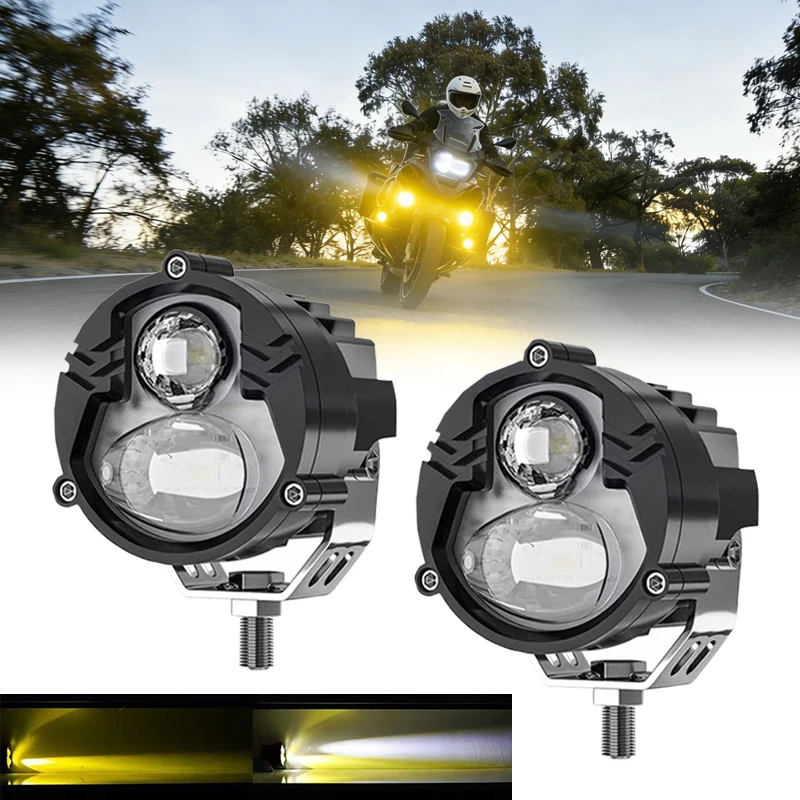 Motorcycle LED Auxiliary Light High Low Beam Fog Light Waterproof Super Bright Spotlight For Motorcycle Truck Car SUV ATV
