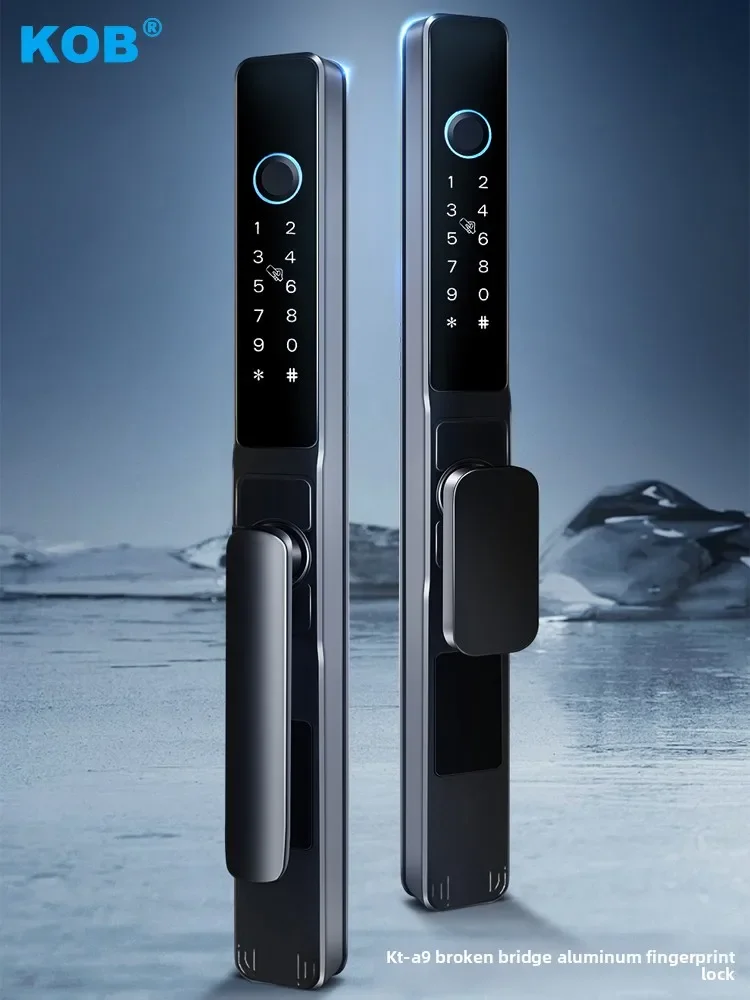 

Broken Bridge Aluminum Outdoor Waterproof Intelligent Door Lock Fingerprint Lock Password Aluminum Alloy Courtyard KFC Door Lock