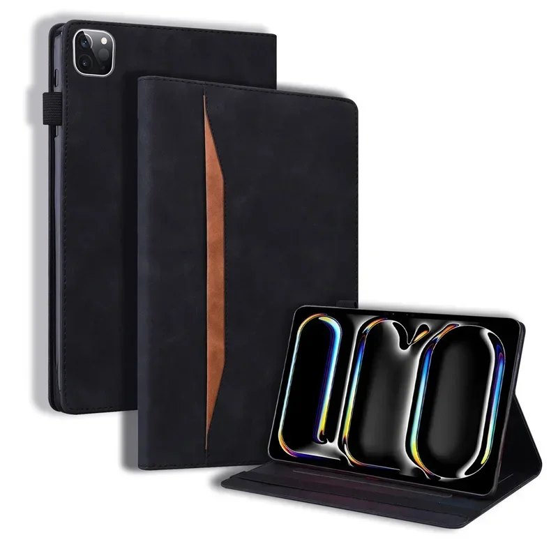 For iPad Pro 11 2024 Case 11 inch Luxury Flip PU Leather Wallet Tablet Funda For iPad Pro 11 inch 2024 M4 Cover A2837 A3006
