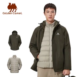 GOLDEN CAMEL 3-in-1Hiking Jackets for Men Women's Fleece Down Jacket  Plus Thicken Windbreakers Waterproof Warm Men Winter Coats