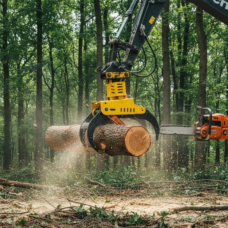 Forestry Fully Automatic Log Cutting and Grabbing Machine Excavator Clip Saw for Tree Cutter and Move