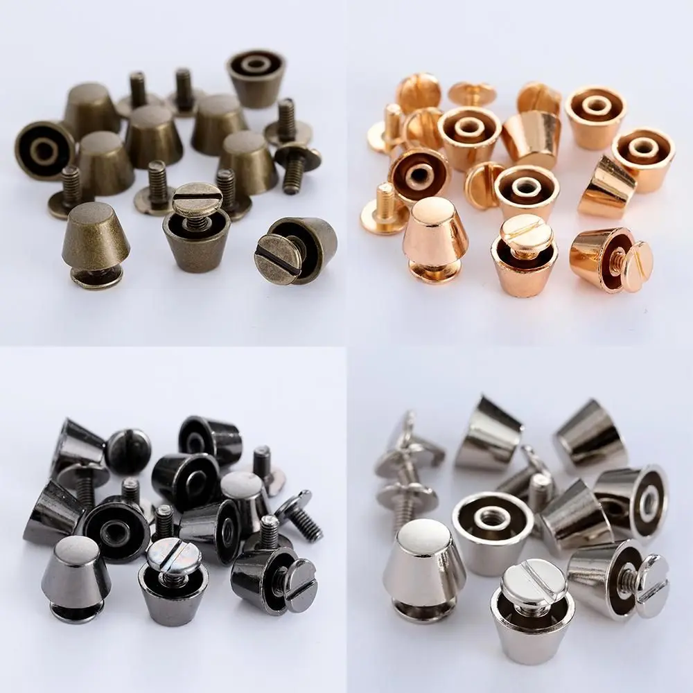 10SET 10/12mm DIY Strap Rivets Screw Bucket Dome Bolt Flat Head Screws Punk Metal Nail Cloth Button Luggage Craft Bag/Shoes