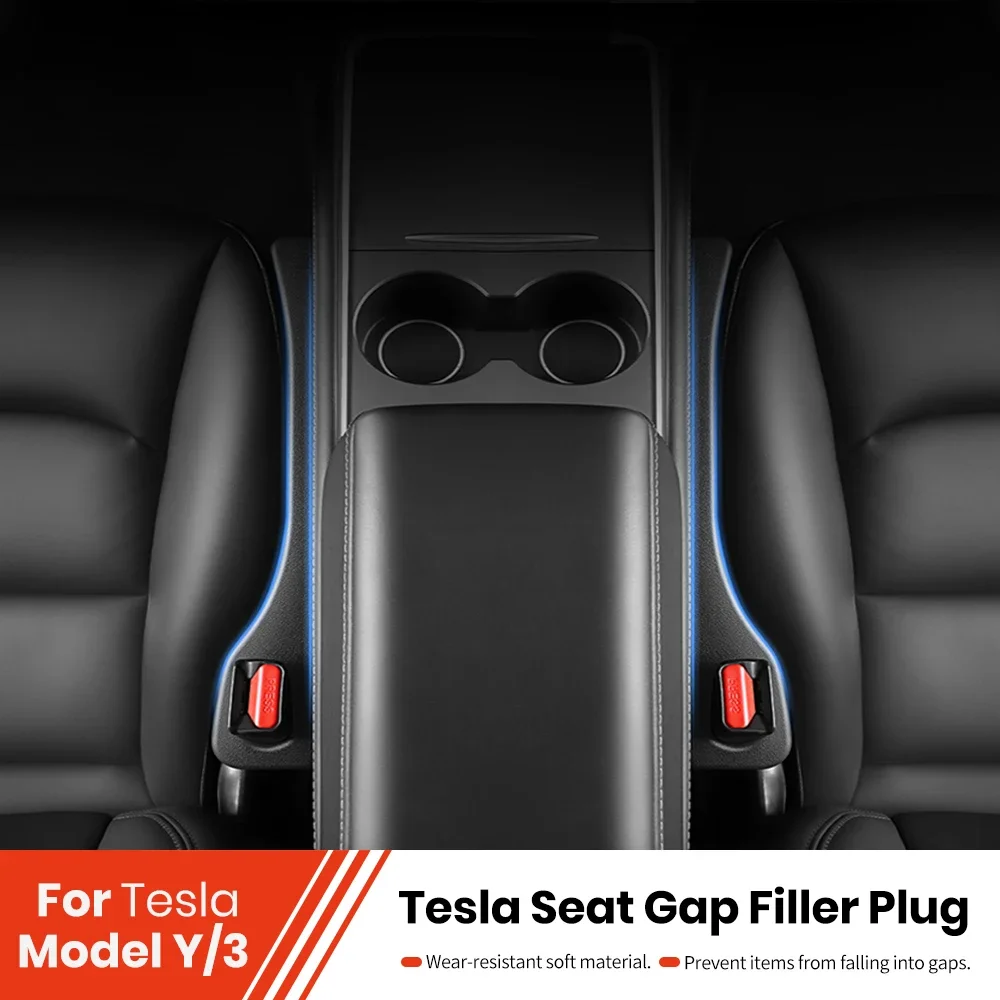 For Tesla Car Seat Gap Filler Side Seam Plug Strip Styling Seat Gap Leak-proof Filling Strip Interior Decoration Supplies