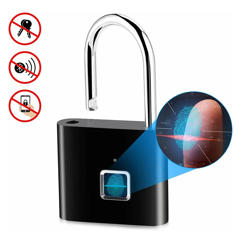 Fingerprint Lock for Padlocks USB Charging Portable Keyless Security Padlock Door Lock Electronic Pad Lock