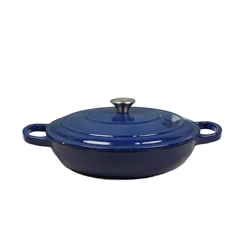 Bright Houseware Soup Pot Cookware Set Classic Non-Stick Deep Cast Iron Dutch Oven Pot with Lid and Handle