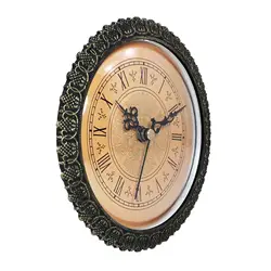 Clock Insert Silent Movement Miniature Clock Retro Style Gold Dial DIY Clock Fit-Ups Roman Clock Mechanism Movement for Home