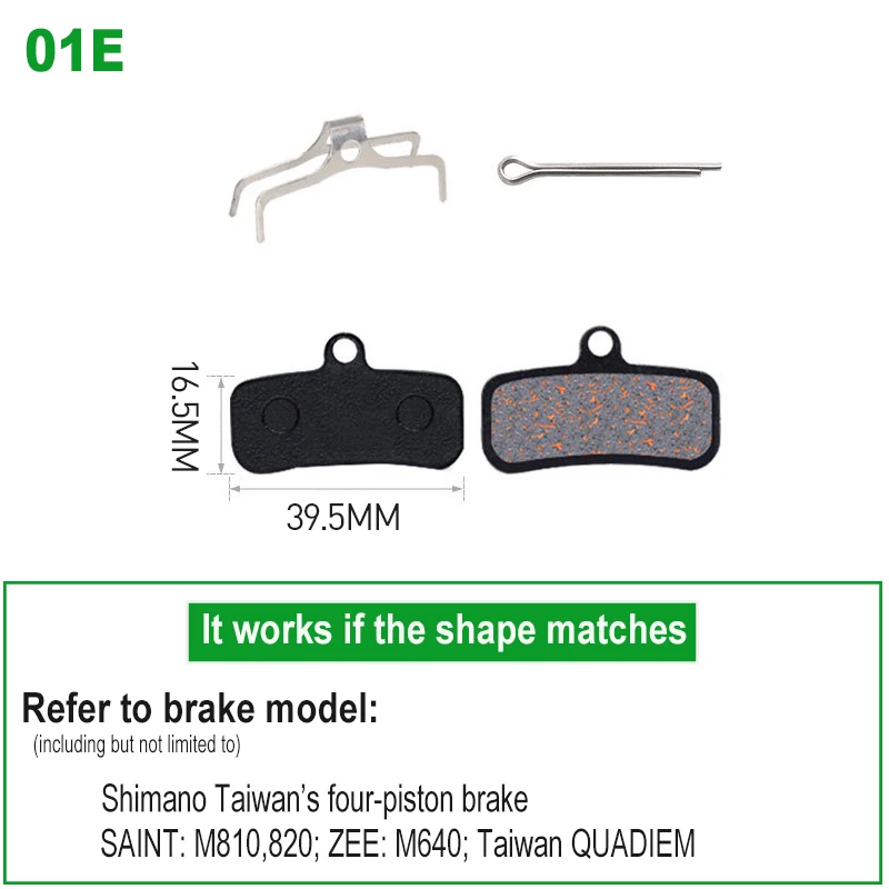 1Pair MTB Bicycle Brake Pads Semi-Metal For B01s SHIMANO SRAM AVID HAYES Magura ZOOM Cycling Bike Parts Hydraulic Disc Brake Pad