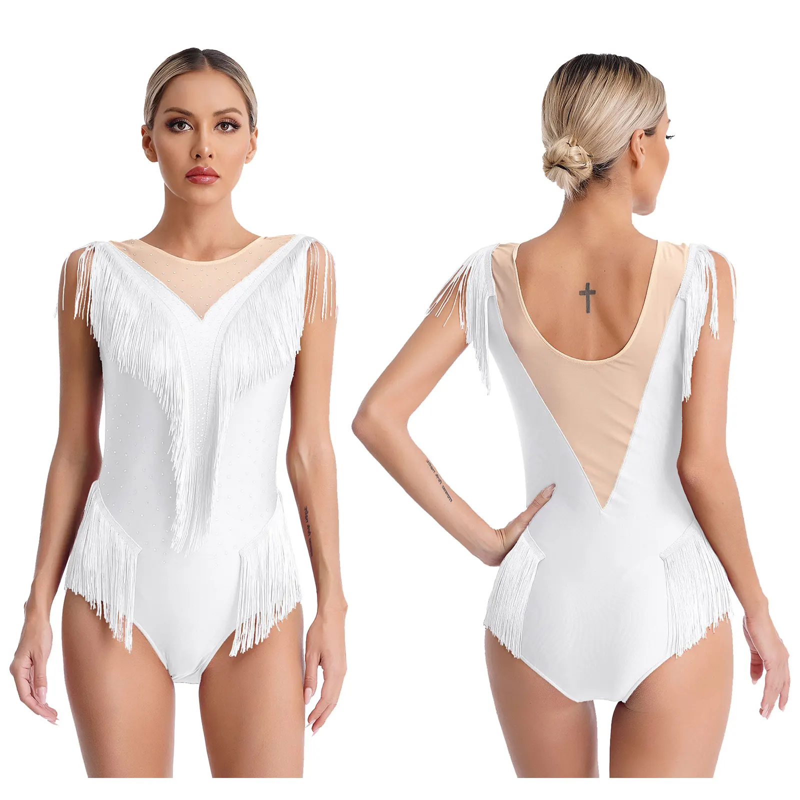 

Женское блестящее Боди для танцев, балетное, гимнастическое, Фигурное катание на коньках, Латиноамериканский танцевальный купальник