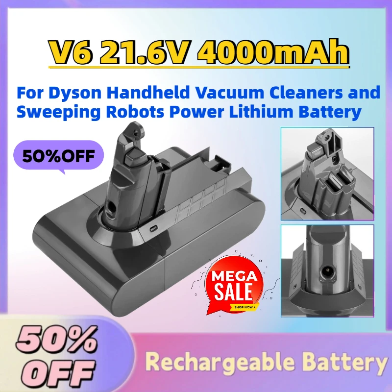 In Stock V6 21.6V 4000mAh Rechargeable Battery for Dyson Handheld Vacuum Cleaners and Sweeping Robots Power Lithium Battery